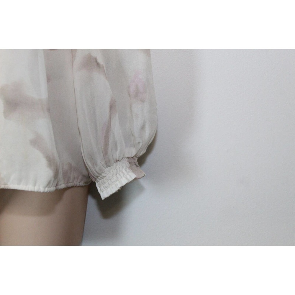 Alice + Olivia Silk Watercolor Floral Desert Oasis Top Off the Shoulder H14579 - Picture 4 of 8
